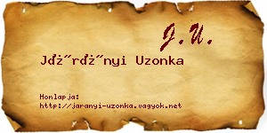 Járányi Uzonka névjegykártya